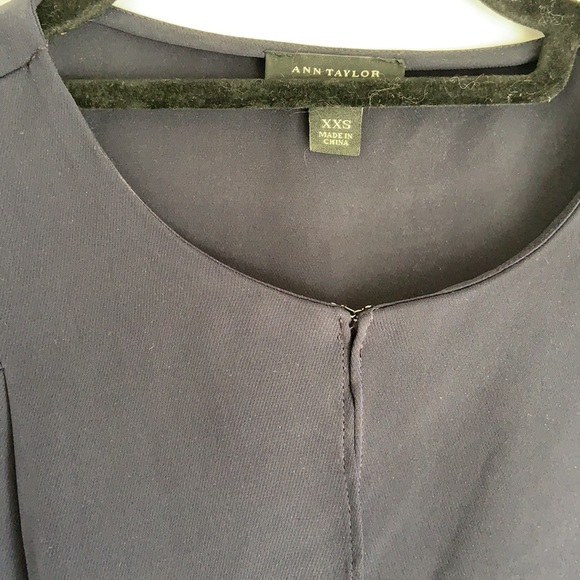 Ann Taylor Navy Blue Sheer Top with Clasp - Picture 2 of 3